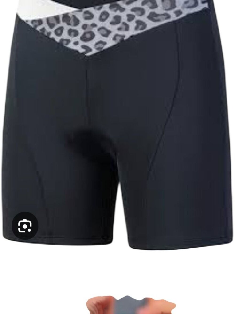 Beroy Womens Padded Cycling Shorts XL Leopard Print Waistband Black Brown